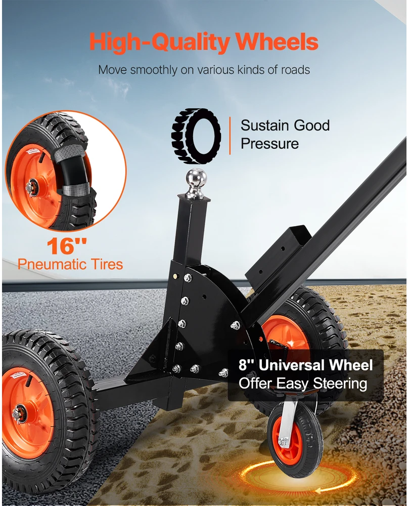 VEVOR 1500lbs priekabos vežimėlis 2in1 su vežimėliu