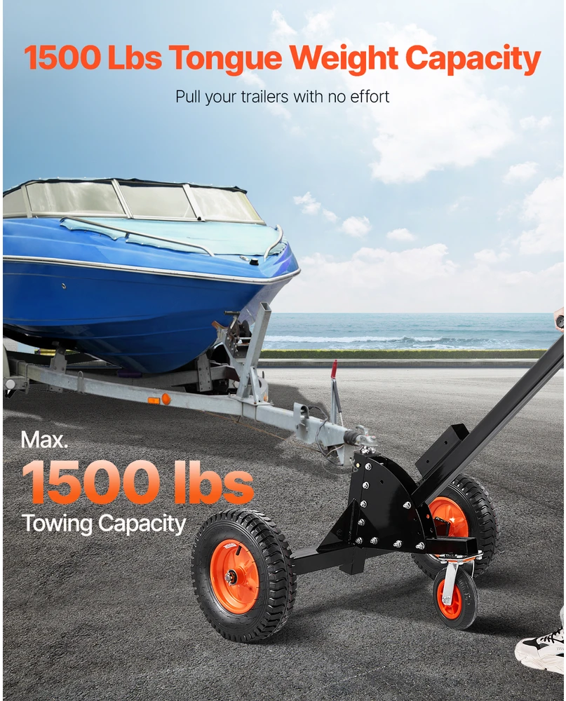 VEVOR 1500lbs priekabos vežimėlis 2in1 su vežimėliu