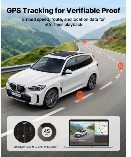 VEVOR Priekinė ir galinė automobilio vaizdo kamera