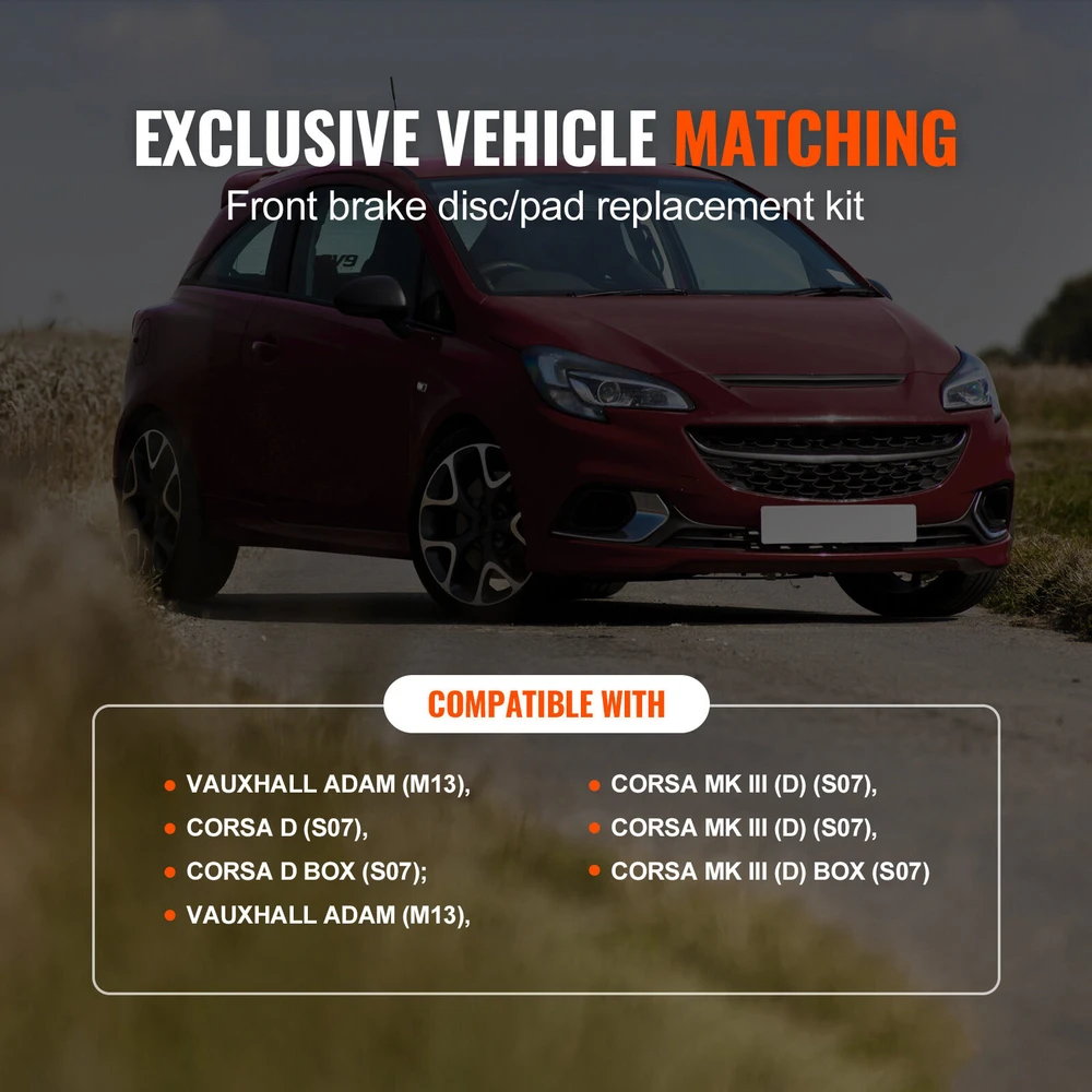 VEVOR Priekinis keraminis stabdžių diskų komplektas Vauxhall