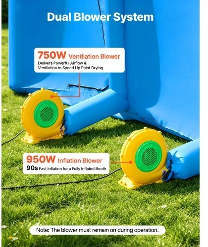 Pripučiama dažymo kamera VEVOR BQTCQYDPQFBK08L, 8 x 4,5 x 3 m