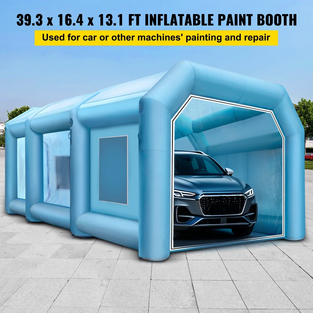 VEVOR Pripučiamas dažymo paviljonas 12x5x4 m su pūstuvais