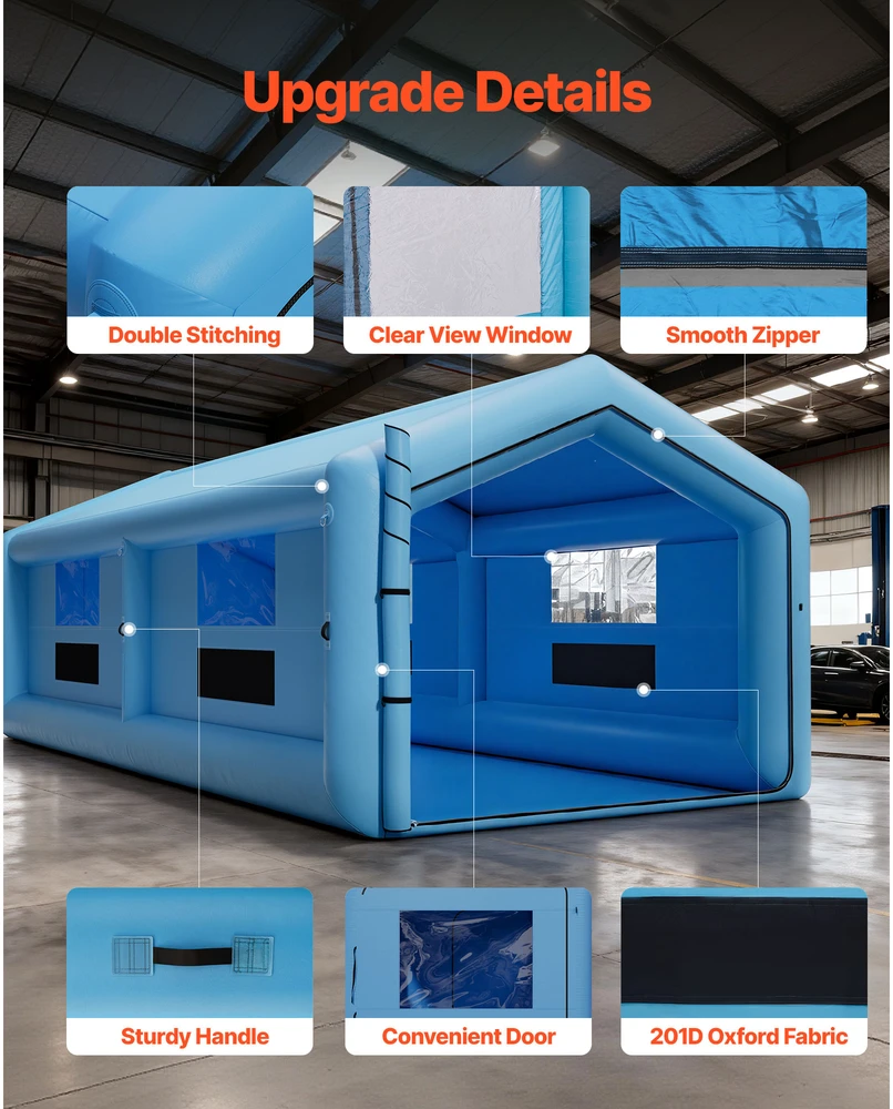 VEVOR Pripučiamas dažymo paviljonas, 12 x 5 x 4 m