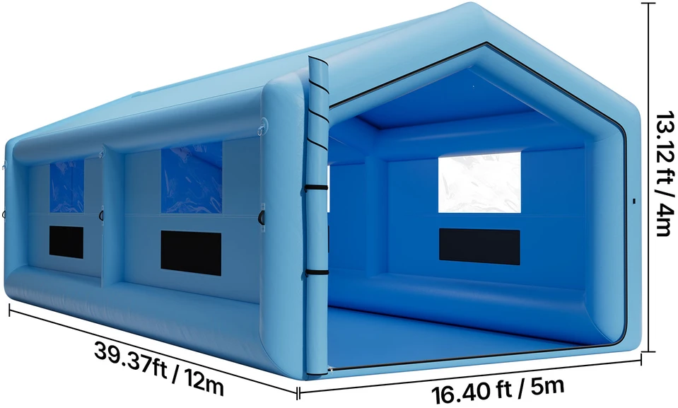VEVOR Pripučiamas dažymo paviljonas, 12 x 5 x 4 m