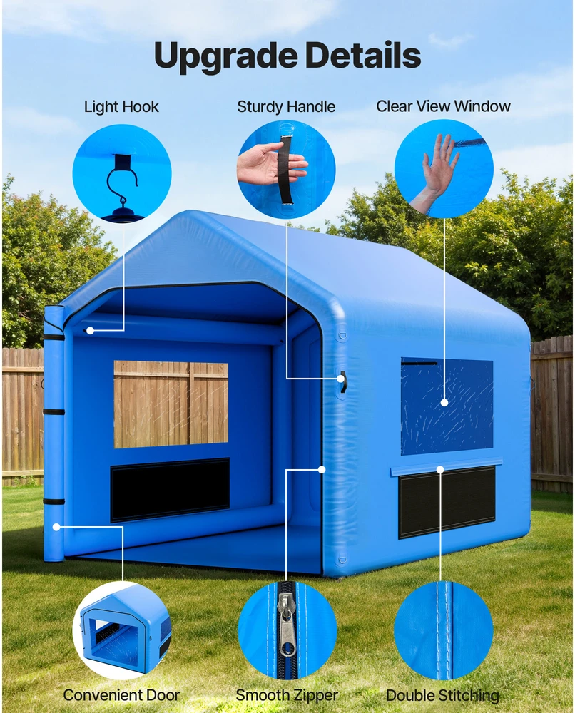 VEVOR Pripučiamas dažymo paviljonas 4 x 3 x 2.8 m