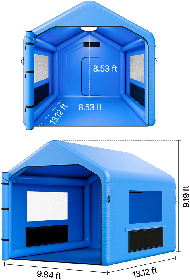 VEVOR Pripučiamas dažymo paviljonas 4 x 3 x 2.8 m