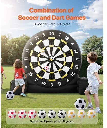 VEVOR Pripučiama futbolo dart lenta su kamuoliais