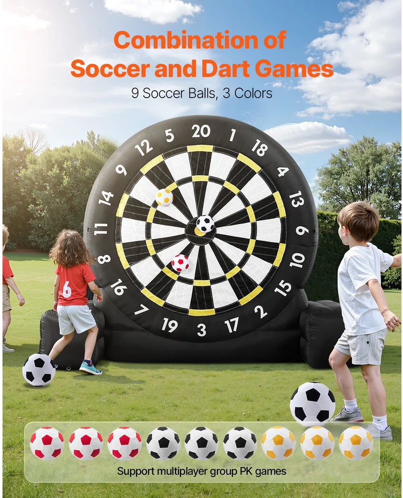 VEVOR Pripučiama futbolo dart lenta su kamuoliais