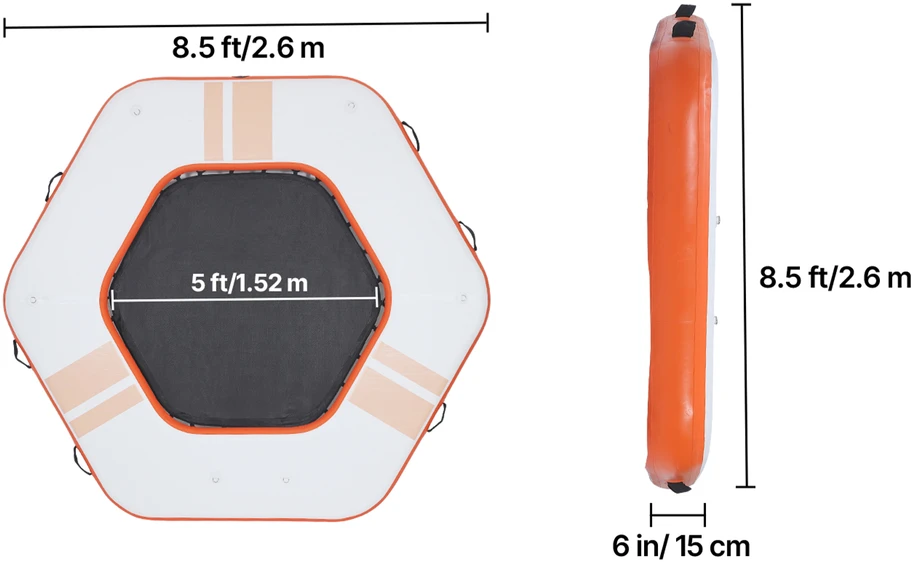 VEVOR Pripučiama plūduriuojanti platforma 2,6x2,6 m