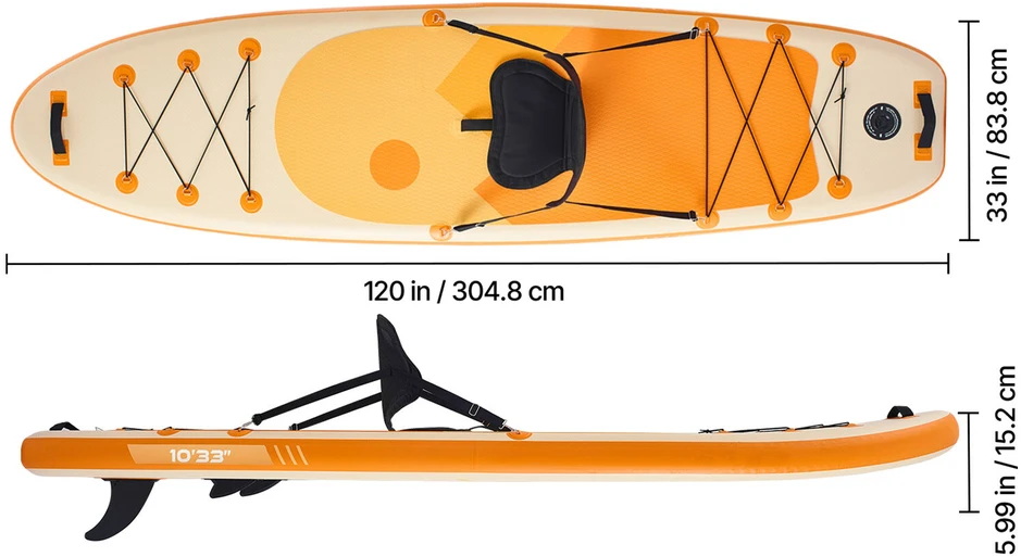 VEVOR Pripučiama irklentė su sėdyne 3.05m x 84cm