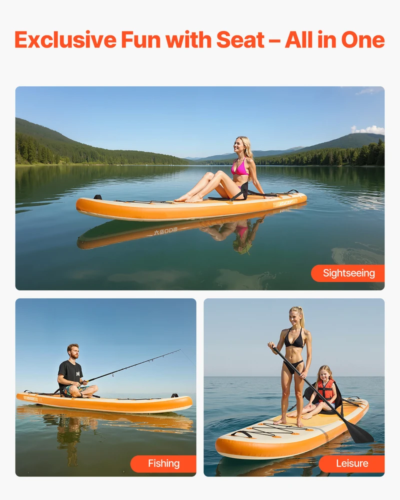 VEVOR Pripučiama irklentė su sėdyne 3.23m x 84cm