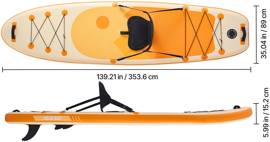 VEVOR Pripučiama irklentė su sėdyne 3.23m x 84cm