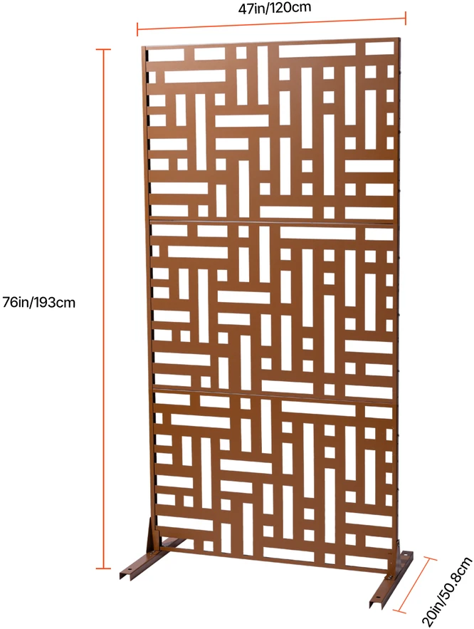 VEVOR Metalinė privatumo tvora 120 x 193 cm ruda