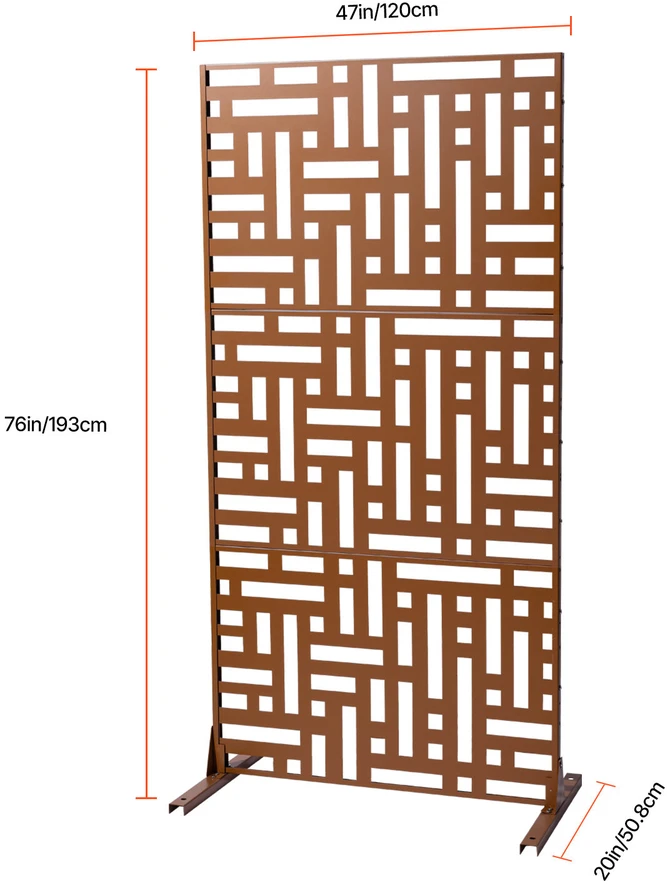 VEVOR Metalinė privatumo tvora 120 x 193 cm ruda