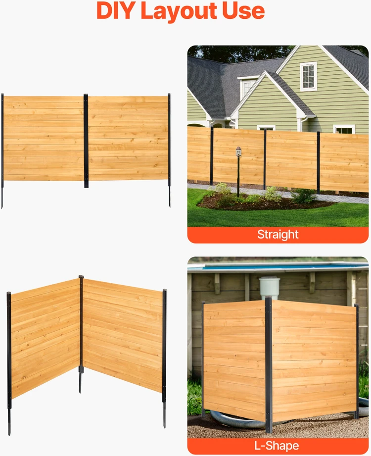 VEVOR Medinė privatumo tvora 98 cm x 108 cm