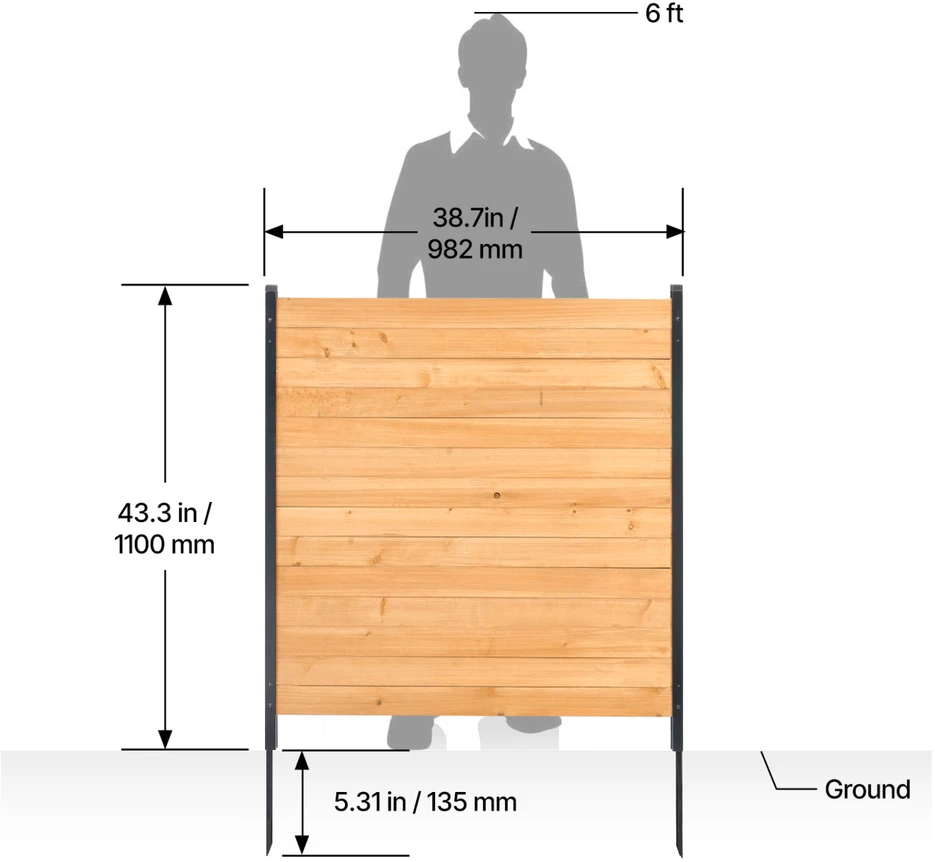 VEVOR Medinė privatumo tvora 98 cm x 108 cm