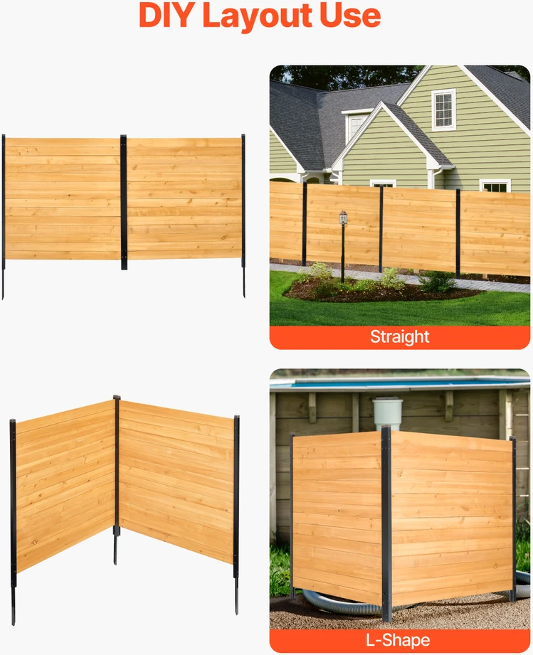 VEVOR Medinė privatumo tvora 98 cm x 108 cm