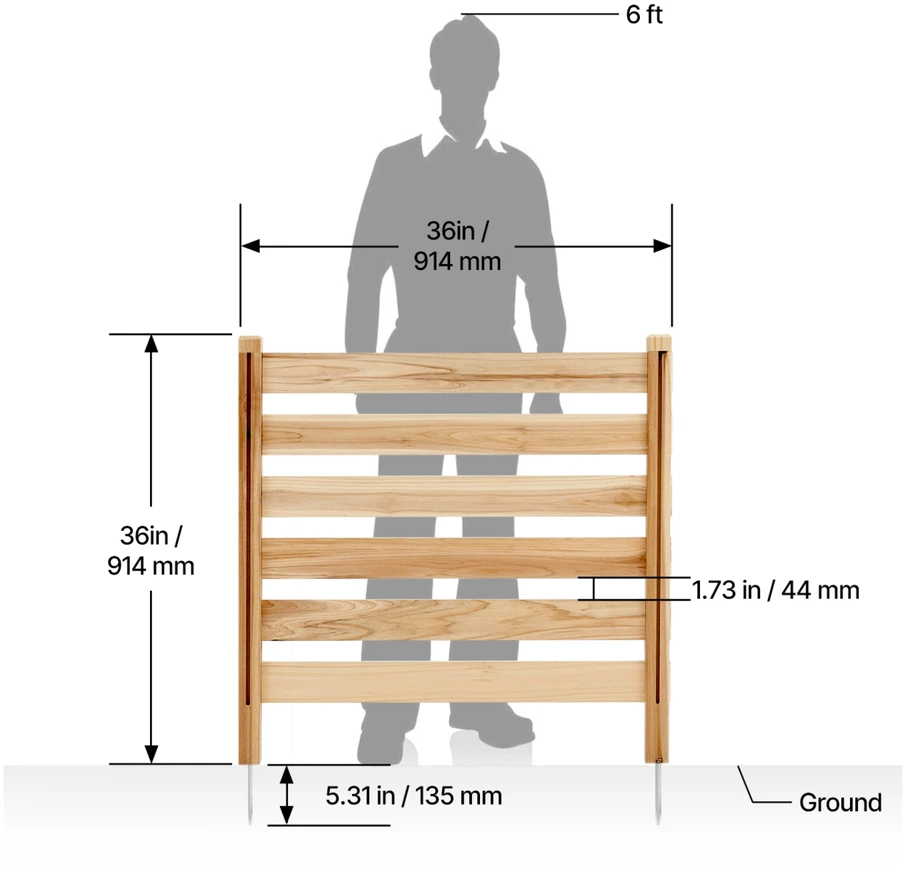 VEVOR medinė privati tvora 3 skydai 91x91 cm