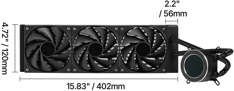 VEVOR Skystas CPU aušintuvas su 3 ventiliatoriais