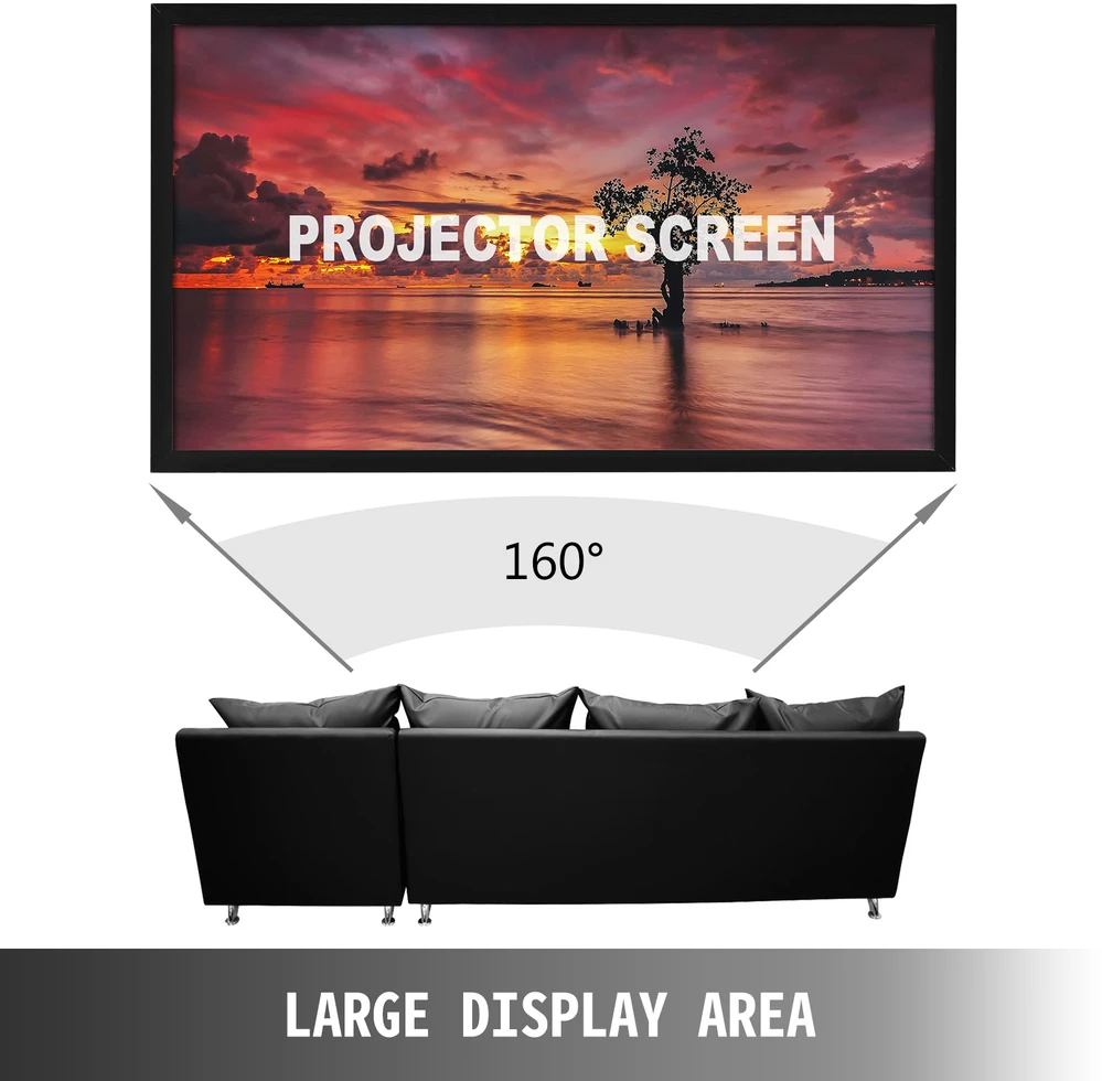 VEVOR 110 colių 4K projektoriaus ekranas 16:9 formatas