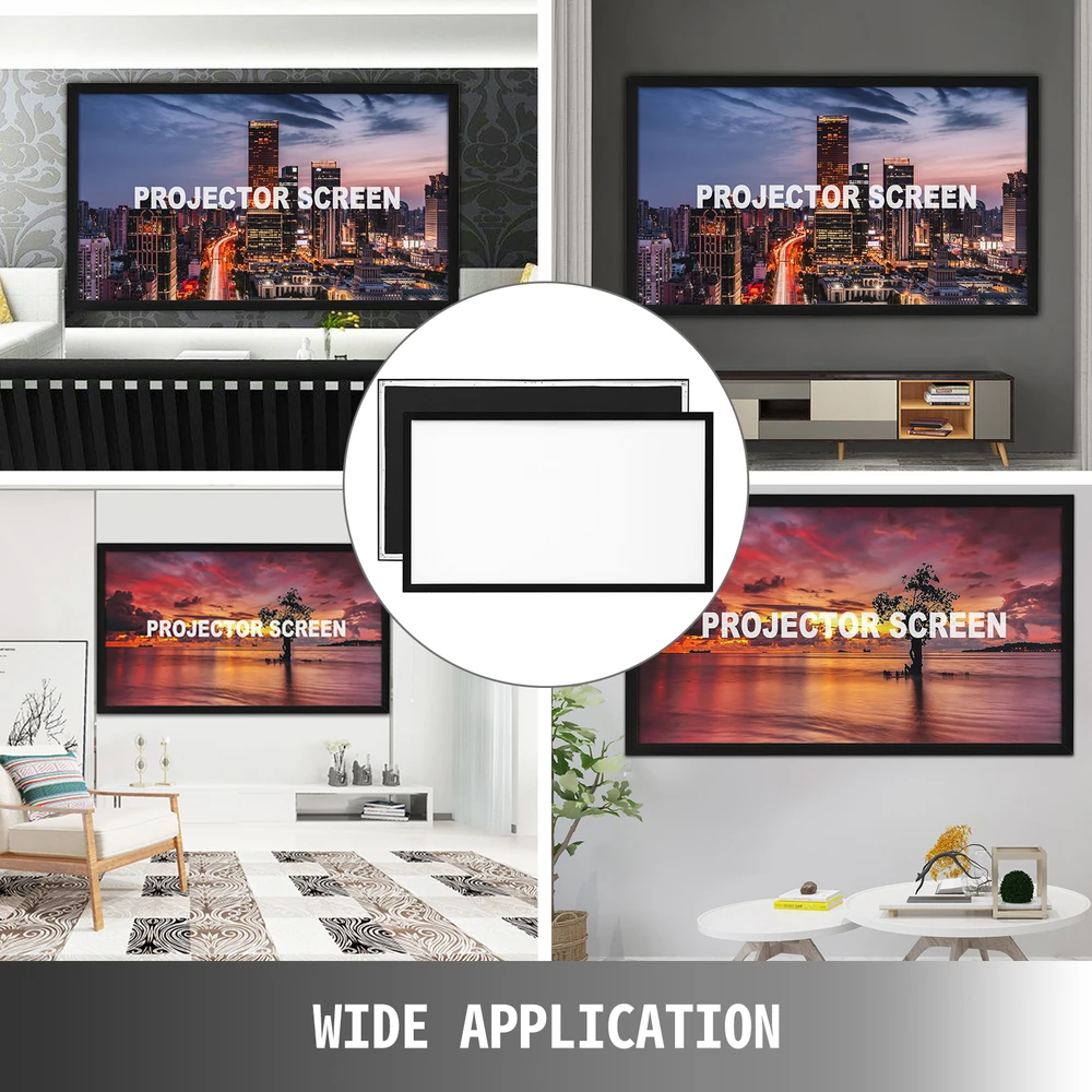 VEVOR 130 colių 16:9 projekcijos ekranas 4K HDTV