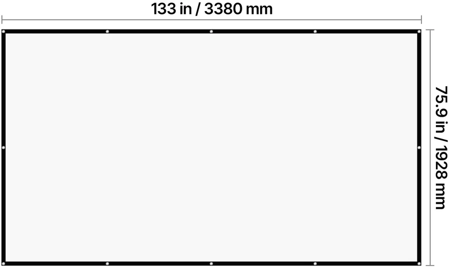 VEVOR 3810 mm 16:9 projektoriaus ekranas