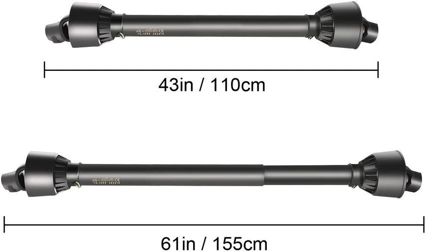 VEVOR PTO velenas su 1-3/8" x 6 šlicais