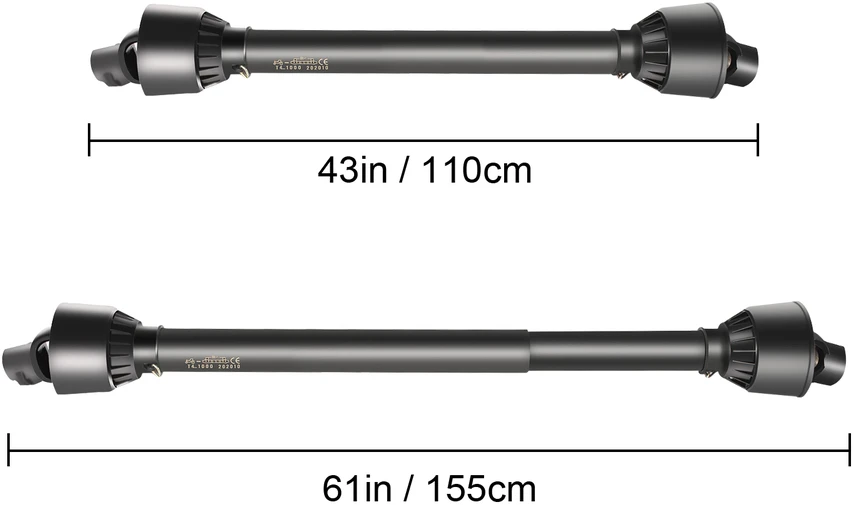 VEVOR PTO velenas su 1-3/8" x 6 šlicais