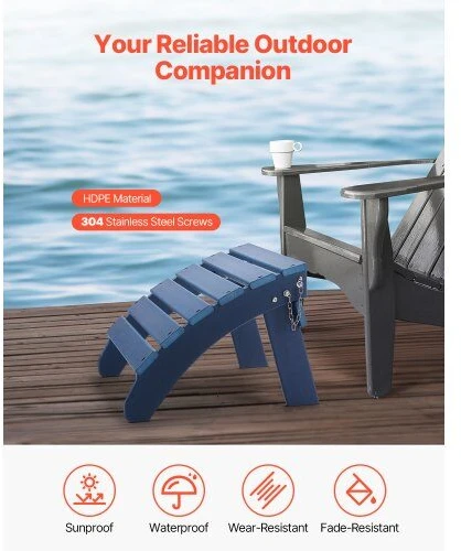 Lauko baldų komplektas VEVOR Adirondack pakoja 2 dalių mėlyna