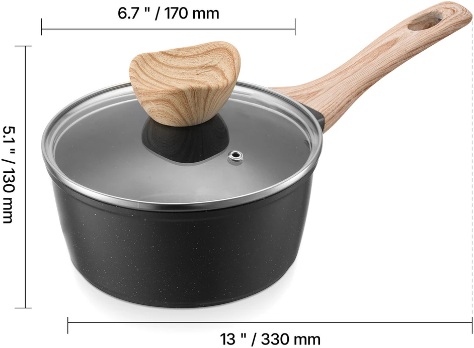 VEVOR 1.5 l troškinimo puodas su dangčiu