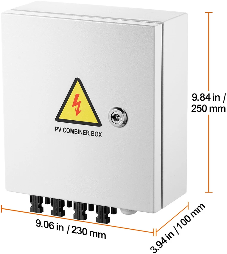 VEVOR Saulės fotoelektrinė kombinuoti dėžė 4 gijų 15A IP65