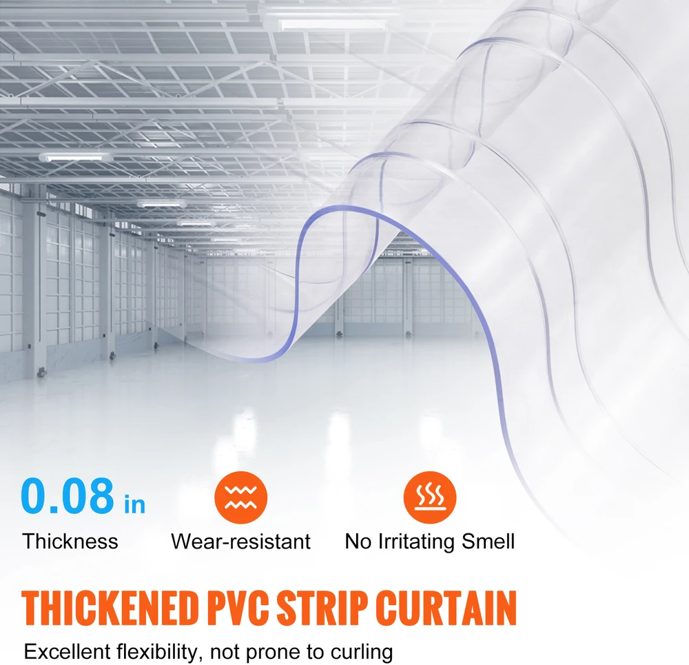 VEVOR Gofruotas PVC užuolaidų rulonas šaldytuvams ir šaldikliams