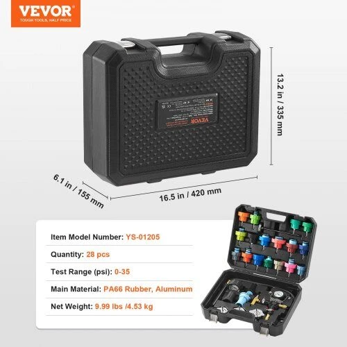 VEVOR 28 dalių universalus radiatoriaus slėgio testerio rinkinys