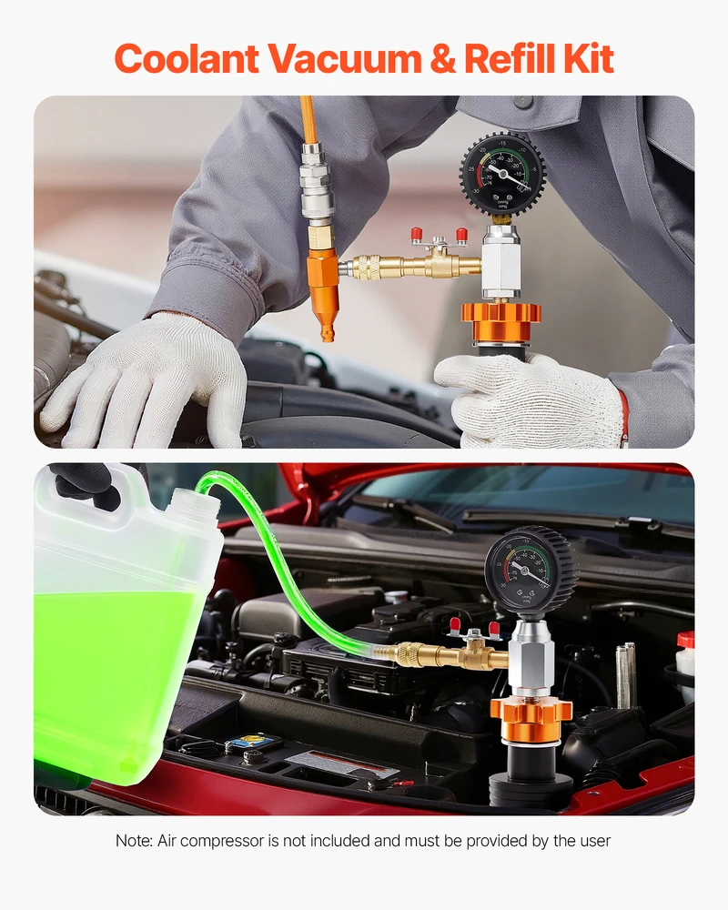 VEVOR Radiatoriaus vakuumo papildymo rinkinys automobiliams