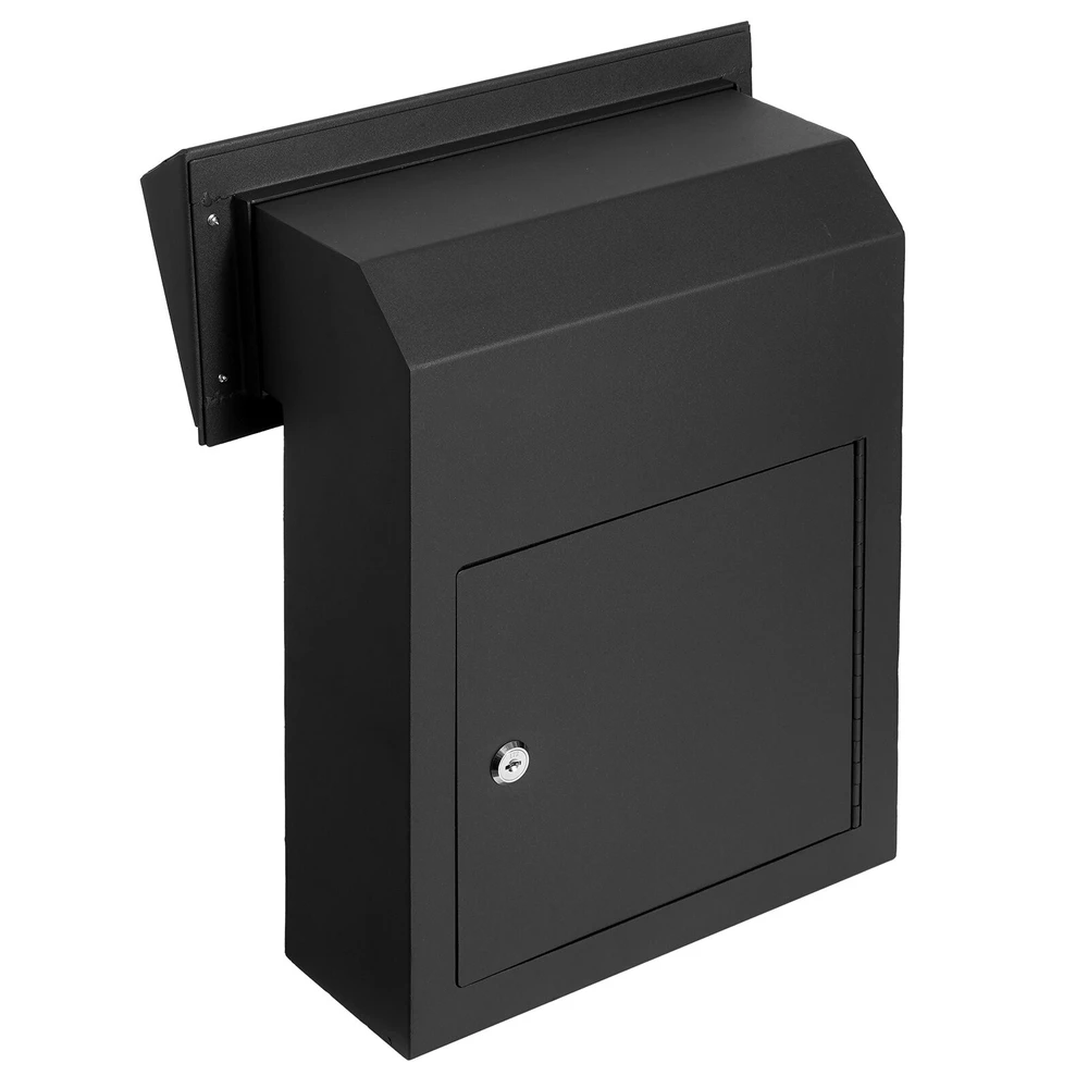 VEVOR Pašto dežutė 12x6x16" su raktu juoda