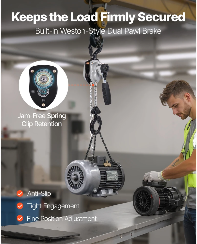 VEVOR Mechaninis svirtinis grandininis keltuvas 250 kg