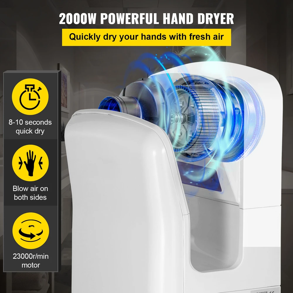 VEVOR elektrinis komercinis rankų džiovintuvas su HEPA filtru