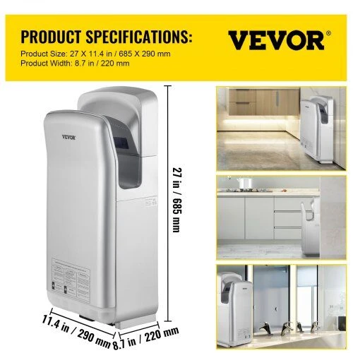 VEVOR automatinis rankų džiovintuvas, 2000W