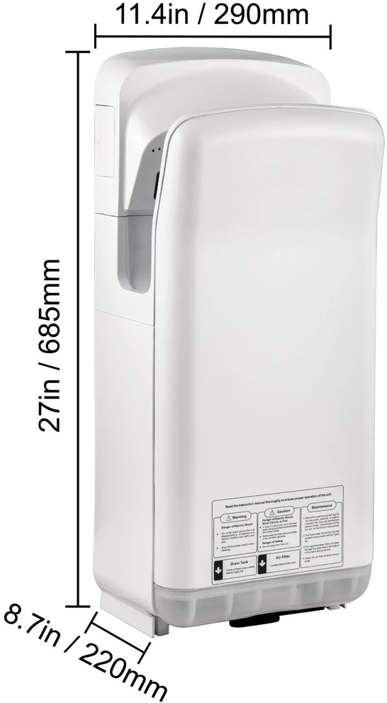 VEVOR elektrinis komercinis rankų džiovintuvas su HEPA filtru
