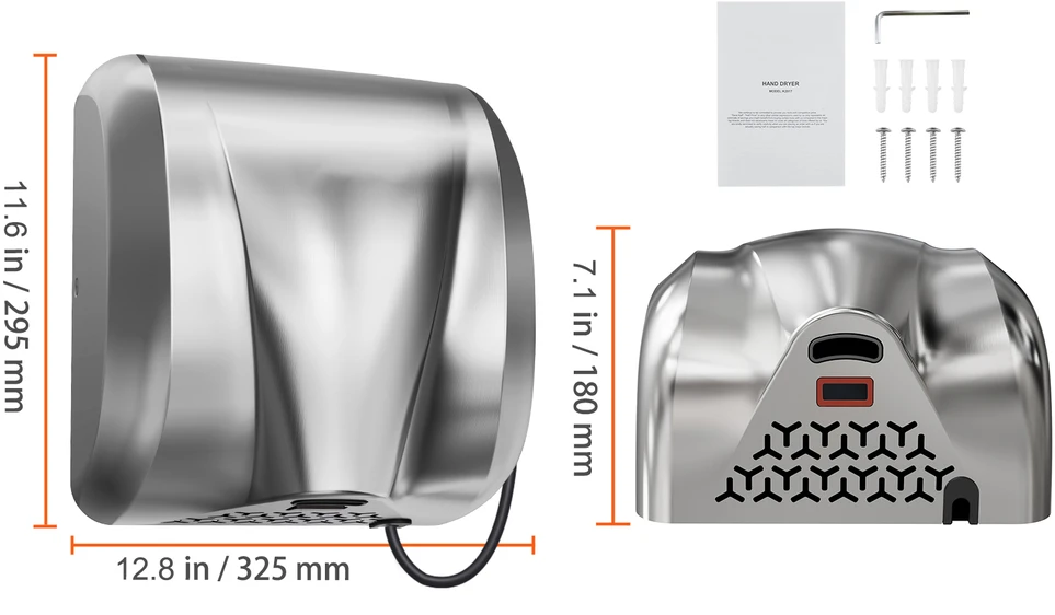 VEVOR 1800W automatinis rankų džiovintuvas