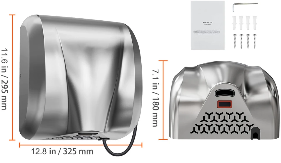 VEVOR 1800W automatinis rankų džiovintuvas