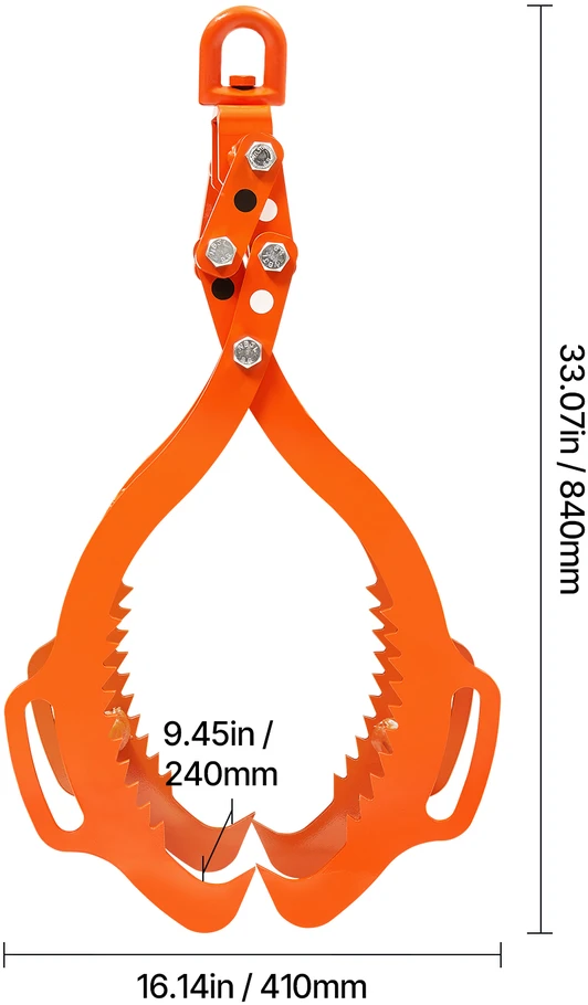 VEVOR 28 cm rąstų kėlimo žnyplės su 4 nagais