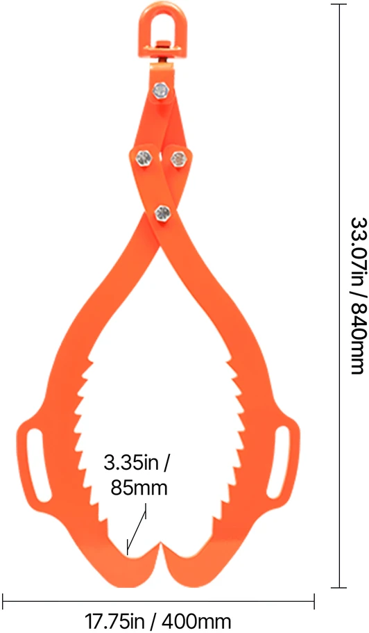 VEVOR 81 cm rąstų kėlimo žnyplės su dviem nagais