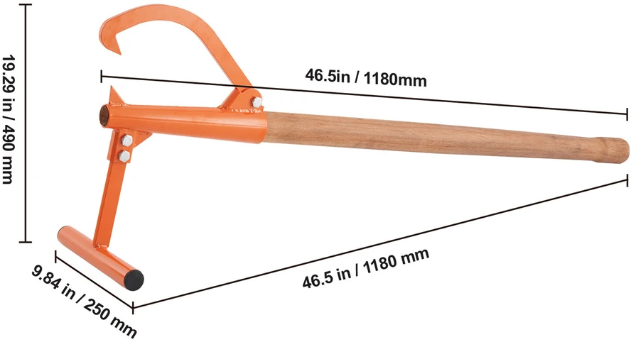 VEVOR Medienos keltuvas 118 cm, iki 38 cm rąstams