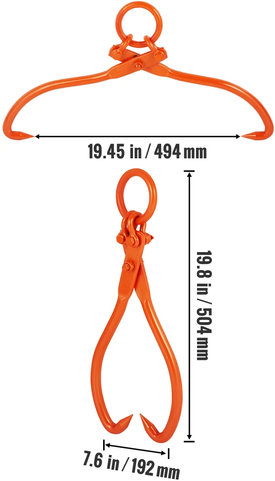 VEVOR Rąstų vilkimo žnyplės, 18 colių, 350 kg