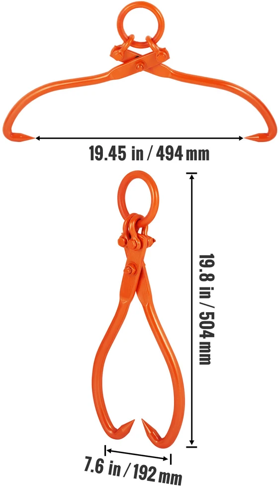 VEVOR Rąstų vilkimo žnyplės, 18 colių, 350 kg