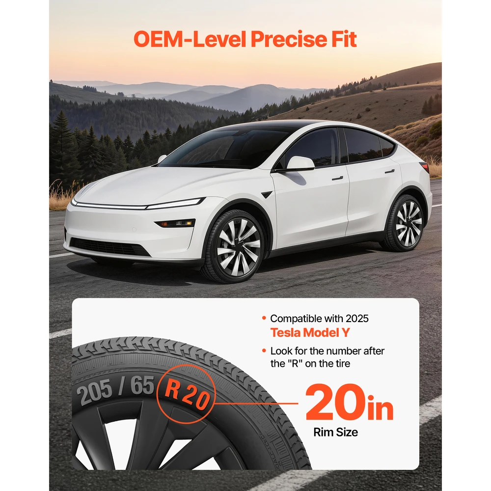 VEVOR Tesla Model Y 2025 ratų gaubtai, 20 cm