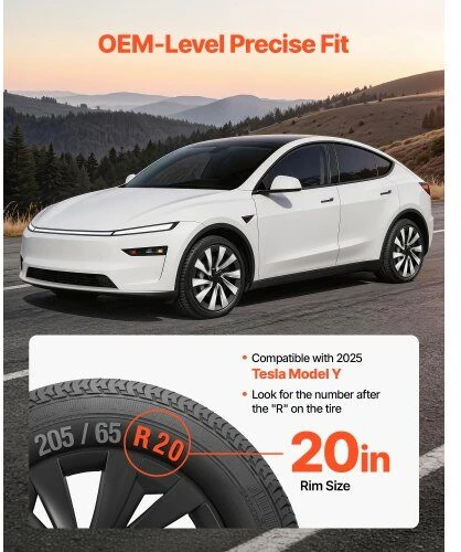 VEVOR Tesla Model Y 2025 ratų gaubtai, 20 cm