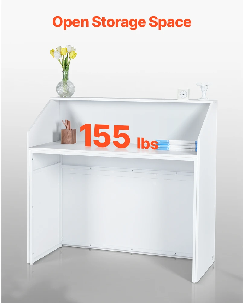 VEVOR recepcijos stalelis baltas 118 cm
