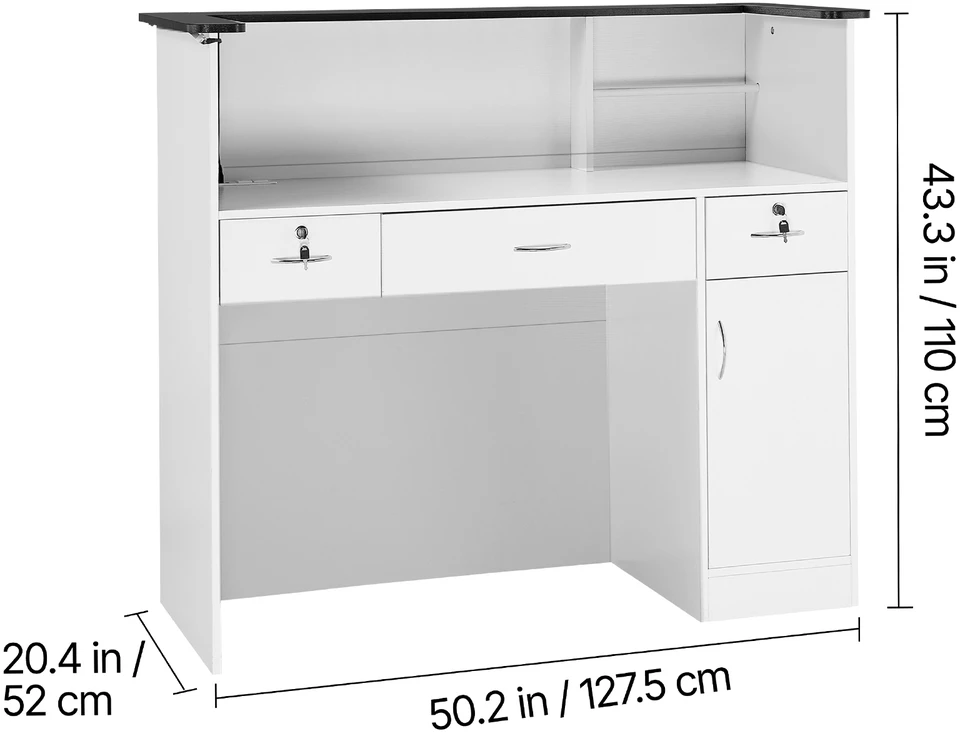 Lova VEVOR Registratūros stalas su LED apšvietimu